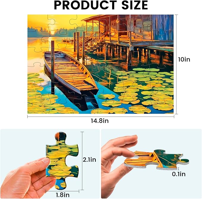 4 Packs 36 Piece Large Jigsaw Puzzles for Elderly Dementia, Alzheimer's Products Activities, Easy Puzzles Cognitive Games Activities for People with Dementia