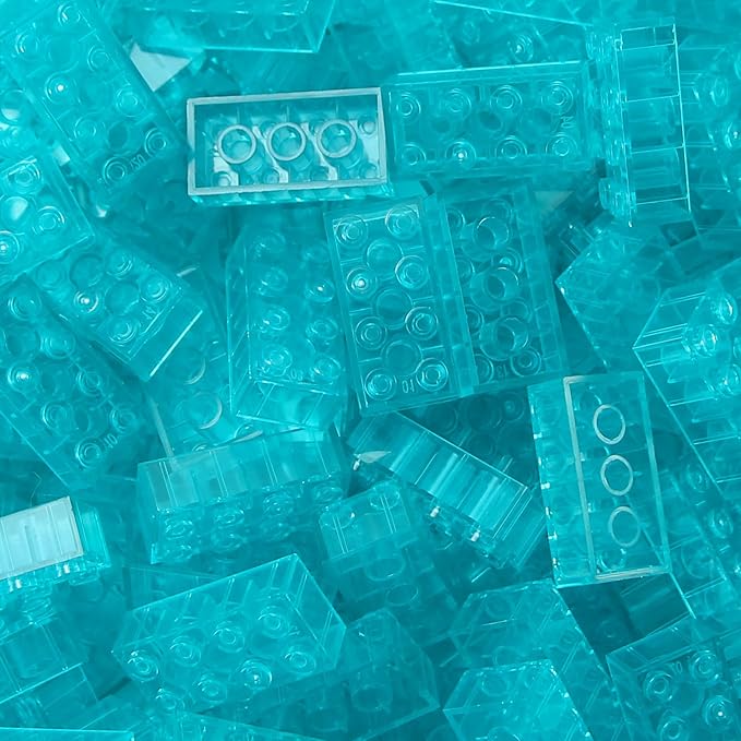 Feleph 320 Pieces Transparent Light Blue 2x4 Bricks Parts Building kit Creative Play Set Blocks Basic Toy Accessories Compatible with 3001 Major Brands