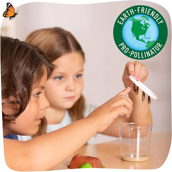 Insect Lore Raise and Release Butterfly Garden Kit – Caterpillar Habitat with redeemable Voucher – STEM-accredited Butterfly Growing Kit for Kids, Classrooms, and Homeschool Learning