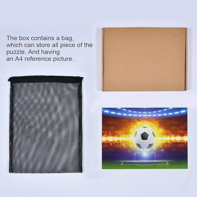 Large Jigsaw Puzzle 500 Piece Burning Soccer Ball Puzzle Toy DIY with Educational Intellectual Fun Family Game Puzzle Art for Adult Kids
