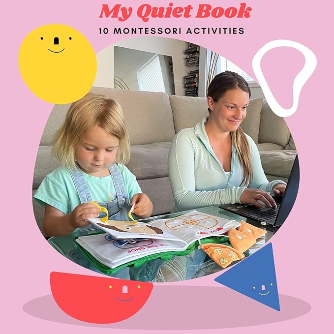 My Quiet Book - Toddler Plane Activities, Car Airplane Montessori Busy Board Book for Toddlers 1-3 - No Parts to Get Lost - Gifts for 1 2 3 4 Year Old Girl, Birthday Gifts Toys Age 2-4