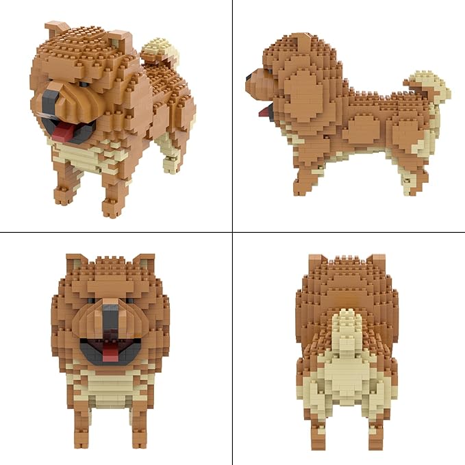 Larcele Micro Building Blocks Animal Set, DIY Mini 3D Building Toy Bricks,768 Pieces KLJM-05(Chow)