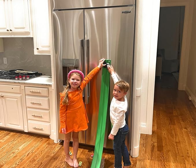 FlexTrack 5000 Flexible Race Car Track for Kids Toy with Suction Cups Compatible with Hot Wheels and Diecast 1/64th Cars and More 15 Feet Long Rolls Up Portable Racetrack (Electric Green)