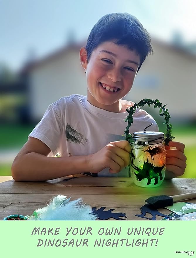 Dinosaur Lantern Nightlight Craft Kit - DIY Dinosaur Crafts for Kids, Ages 3-12