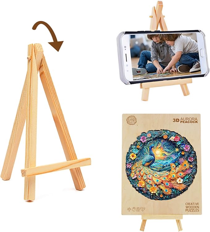 Wooden Puzzles for Adults,Aurora Peacock Shaped Unique Wooden Jigsaw Puzzles, Creative Ghristmas Gift for Teenagers and Adults.