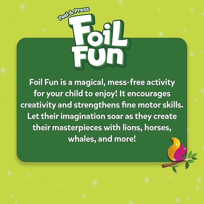 Skillmatics Foil Fun - Animals Mega Pack, No Mess Art for Kids, Craft Kits & Supplies, DIY Creative Activity, Travel Toys, Gifts for Boys & Girls Ages 4, 5, 6, 7, 8, 9, Travel Toys