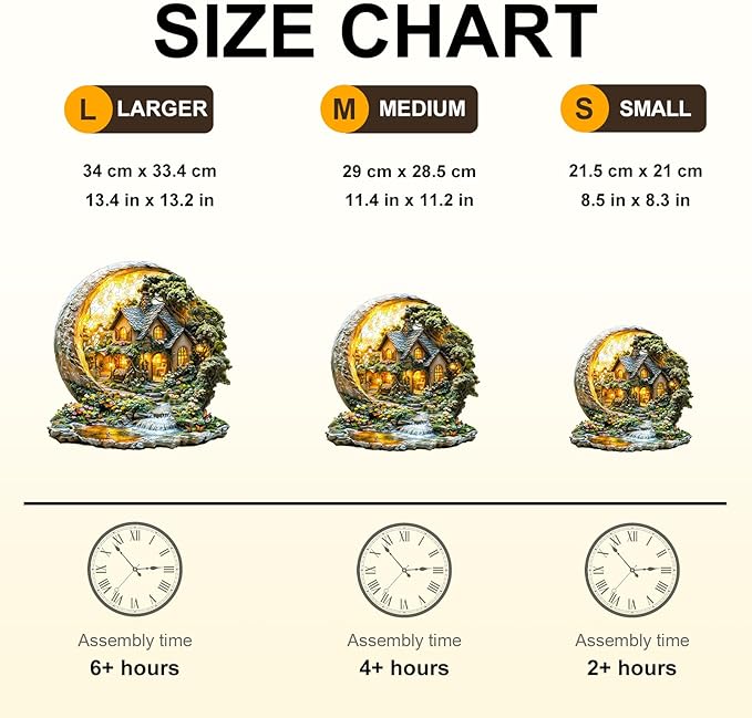 Jigfoxy Wooden Puzzle for Adults, Garden on The Moon Jigsaw Puzzles for Adult, Unique Animal Shape Wood Cut Puzzles, Christmas Thanksgiving Gifts for Friends Family (S-8.5 * 8.3in-100pcs)