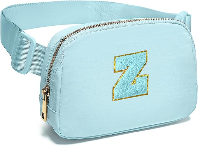 Gitus Gifts for 8 9 10 11 12 Year Old Girls Belt Bag Fanny Pack Crossbody Bags with Initial Letter Patch Cute Stuff Birthday Gifts for Teen Girls Women Personalized Trend Stuff (Icing Blue-Z)