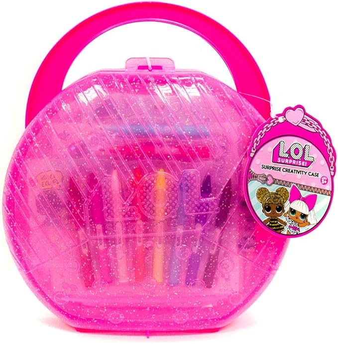 L.O.L. Surprise! Creativity Case by Horizon Group USA,Create, Play & Store,DIY Activity Case Including Paper Dolls,Coloring Pages,Makers,Crayons,Glitter Glue,Scratch Art,Stickers & More.Hot Pink