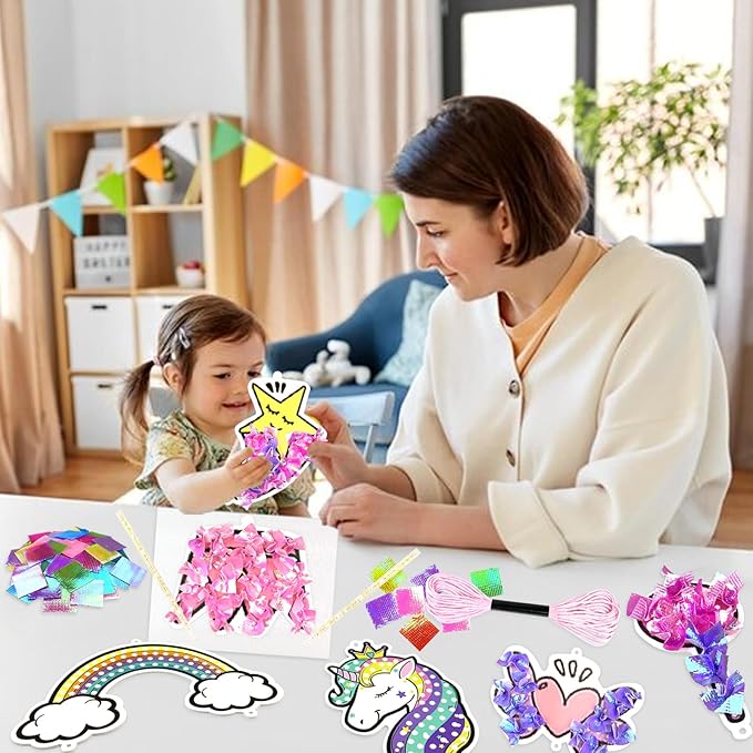 Poke-in Craft and Art Kit- Magical Dream Decor,Arts and Crafts,DIY Craft Kits,Mess-Free Fun for Kids,Art Activity Birthday Christmas Gift Ideas for Children,Toys for Girls and Boys Ages 4-10+
