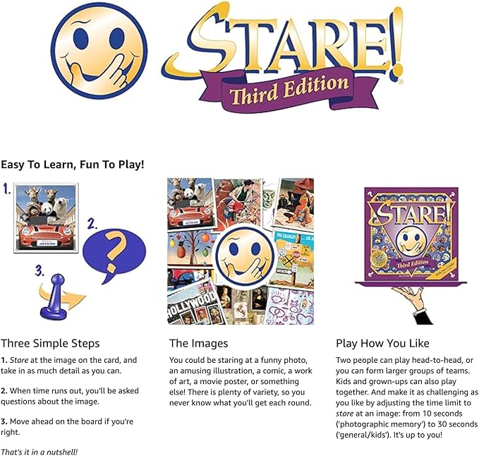 Stare - Fun Game of Visual Recall Where Quirky Image Cards Challenge Players' Minds – Classic for Adult & Family Game Night
