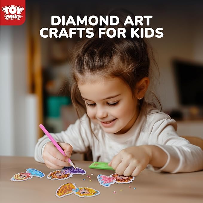 TOY Life Diamond Art Kits for Kids, 9PCS DIY Princess Diamond Painting Kits Keychains for Girls, Diamond Dots Gem Art for Kids 6-8 8-12
