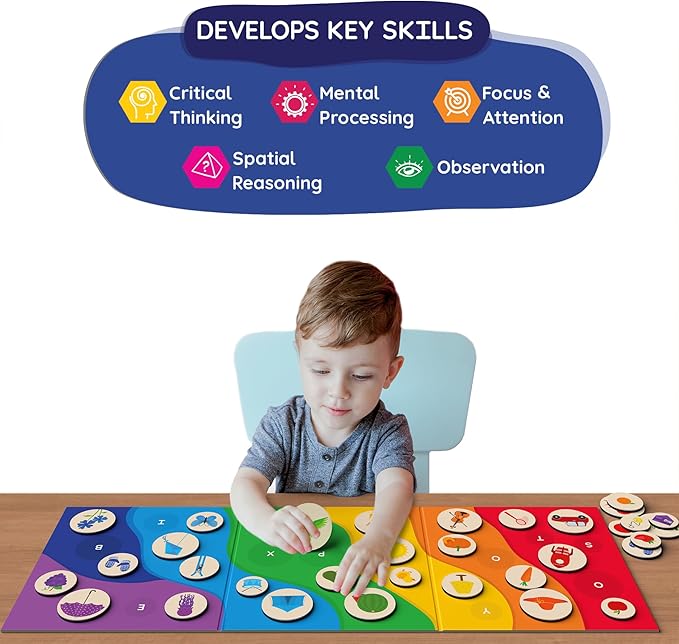 Skillmatics Magnetic Matching Activity - The Alphabet Rainbow, Preschool Learning Toy & Game for Kids, 35+ Magnetic Pieces, Gifts for Girls & Boys Ages 3, 4, 5, 6