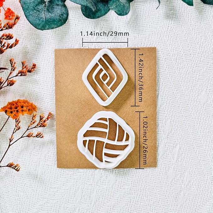 2PCS Geometric Line Polymer Clay Cutters – Modern Clay Cutters for Earrings, Tools and Molds for Polymer Clay Jewelry DIY