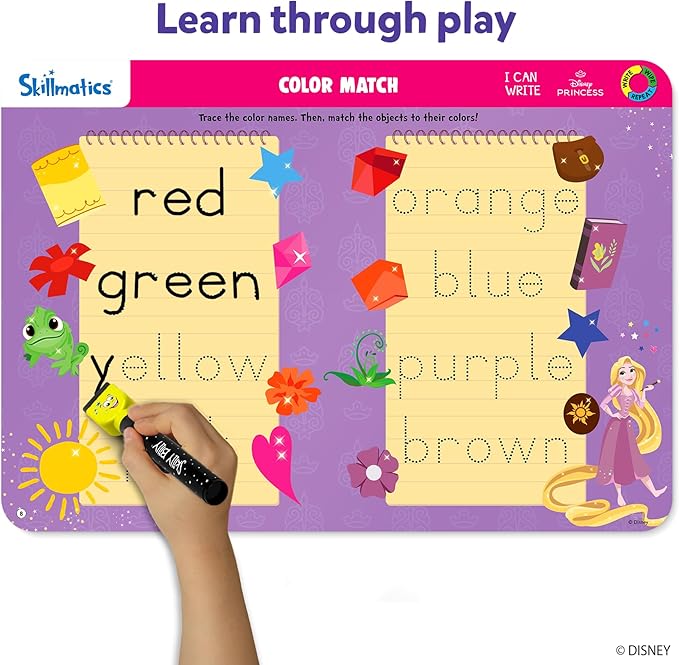 Skillmatics I Can Write Disney Princess - Reusable Preschool Learning Activities, Educational Toy and Game, Back to School Supplies, Gifts for Students, Kids, Toddlers Ages 3, 4, 5, 6