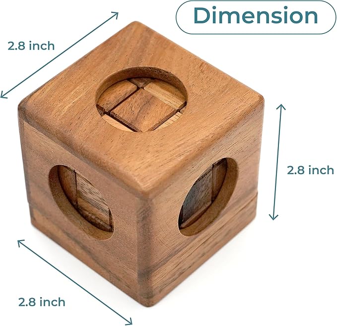 BSIRI Soma Puzzle Cube Wooden Toy Brain Teaser Desk Board Games Adults Master Block Christmas Mind Magic Kids Benders Wood Hand Cube Family Teens Boy Classic