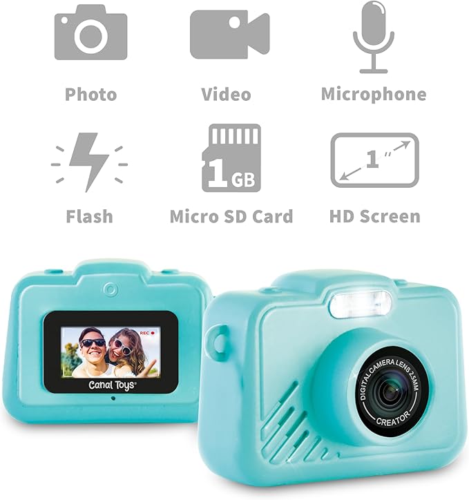 Style 4 Ever Mini Digital Camera Bag Charm Kit – Turquoise: Built in Frames and Filters, DIY Keychain Craft Set for Kids with Stickers & Accessories