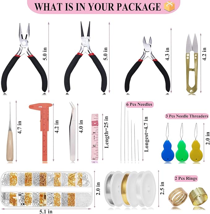 MONVICT Jewelry Making Supplies Kit - 24 + 845 Pcs Jewelry Making Tools for Repair, Crafting, Earring, Ring, and Beading