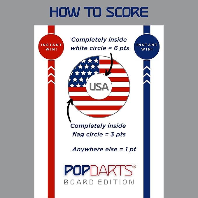 Popdarts USA Board Edition Set - Backyard, Indoor and Outdoor Game for All Ages - Great Cornhole Alternative - Includes 2 All-Weather Boards, Original Set, Travel Case, and Score Keeper