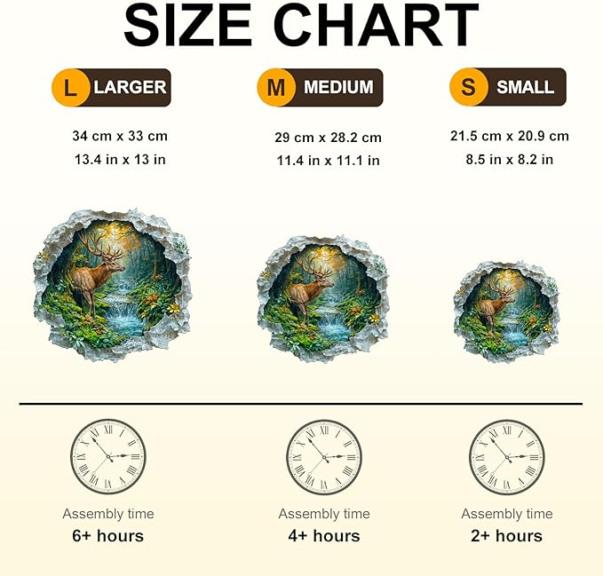 Jigfoxy Wooden Puzzle for Adults, Deer Jigsaw Puzzles for Adult, Unique Animal Shape Wood Cut Puzzles, Christmas Thanksgiving Gifts for Friends Family (S-8.5 * 8.2in-100pcs)