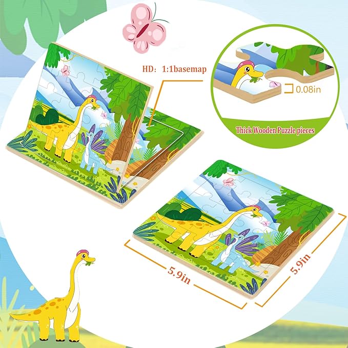 Puzzles for Kids Ages 4-6, 10 Pack of 20 Piece Wooden Jigsaw Puzzles for Toddlers Ages 3-5 Jigsaw Puzzle for Toddler Children Learning Educational Puzzles Toys for Boys and Girls.