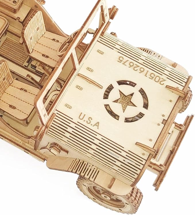 3D Wooden Puzzle - Wood Crafts Mechanical Off-Road Vehicle Building Model Kits - Wooden STEM DIY Brain Teaser Puzzle - Off-Road Vehicle Birthday Gifts for Adults and Teens Boys Girls