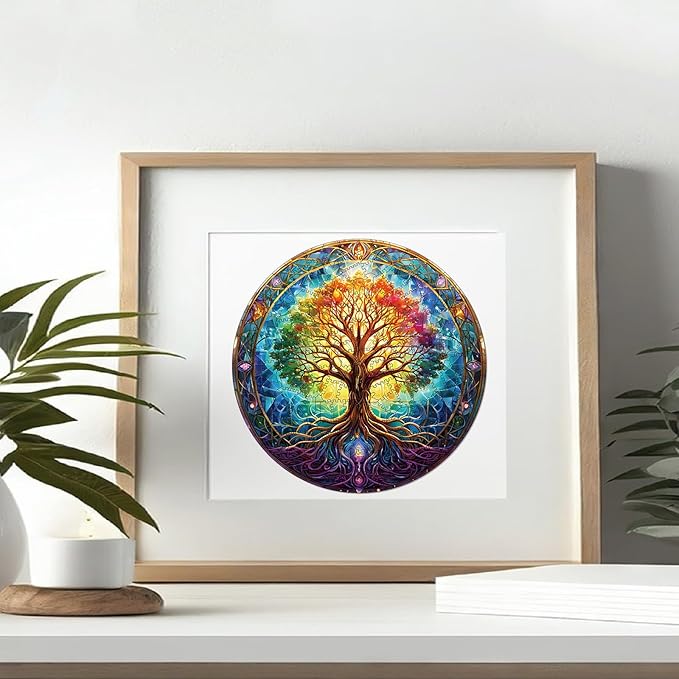 Wooden Puzzles for Adults, 200 Pieces Tree of Life Puzzle Uniquely Irregular Animal Shaped Wooden Jigsaw Puzzles, Creative Gift for Teenagers and Adults