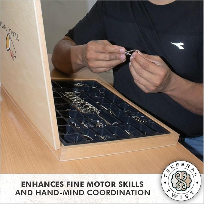 Wooden Brain Teaser Puzzles for Adults - Metal Puzzles for Adults - Metal Puzzles Brain Teasers