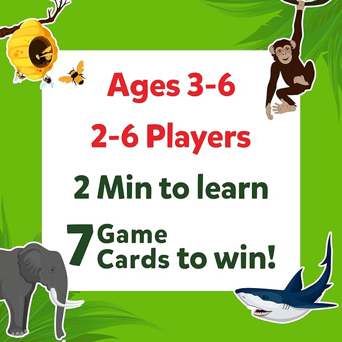 Skillmatics Guess in 10 - Animal Kingdom, Card Game for Preschool Kids, Girls & Boys, Fun Travel Game & Gifts for Ages 3, 4, 5, 6