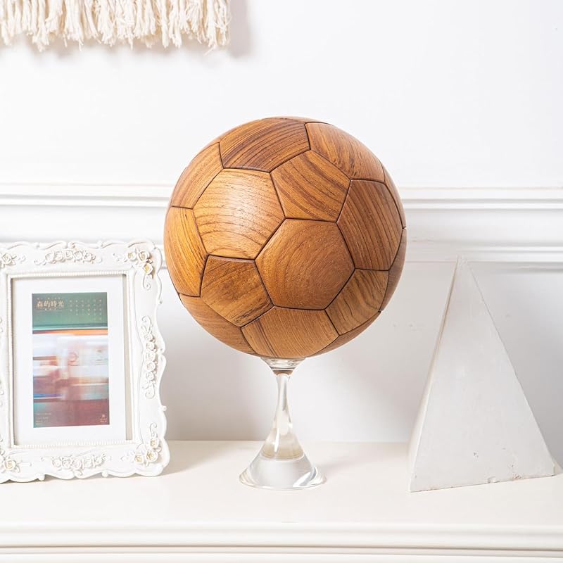 3D Wooden Soccer Puzzle, Handmade DIY Football Puzzle Gift for Kids, World Cup Souvenirs, Luxury Home Decoration Ball Ornaments, Decor for Bedroom, Living Room, Office - Solid Teakwood