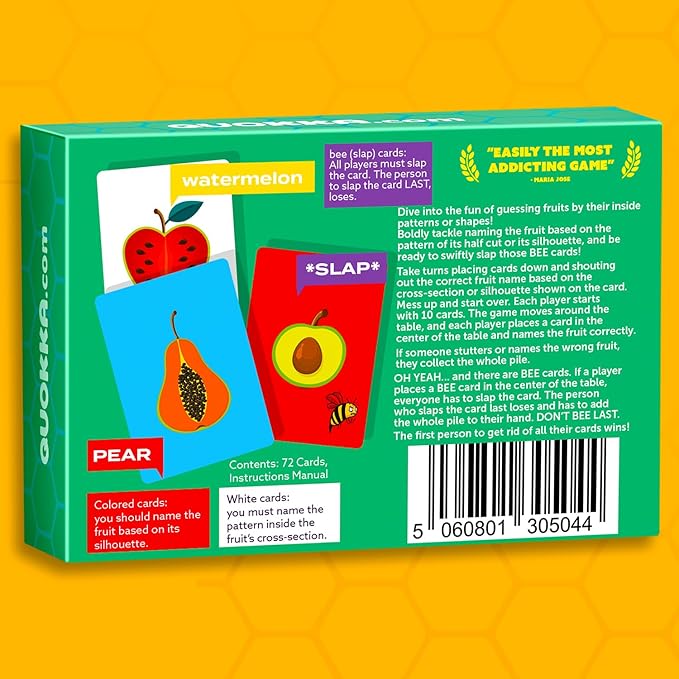 QUOKKA Family Food Games for Kids and Adults - Fast & Fun Slap Card Game for 2-6 Players Easy to Learn - Hilarious Brain-Blending Board Games for Family Night Ages 8+