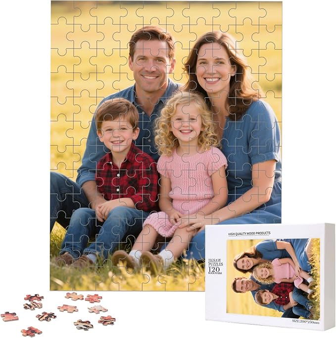 Custom Puzzle, Personalized Puzzle from Photos, Customized Puzzle 120/200/300/500/1000/1500 Pieces for Family, Christmas, Pet, Birthday, Wedding Gift