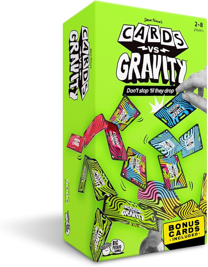 Big Potato Cards vs Gravity Pro: Ultimate Stacking & Balancing Travel Game | Waterproof Card Game for Camping, Vacations & Family Fun | 2-8 Players
