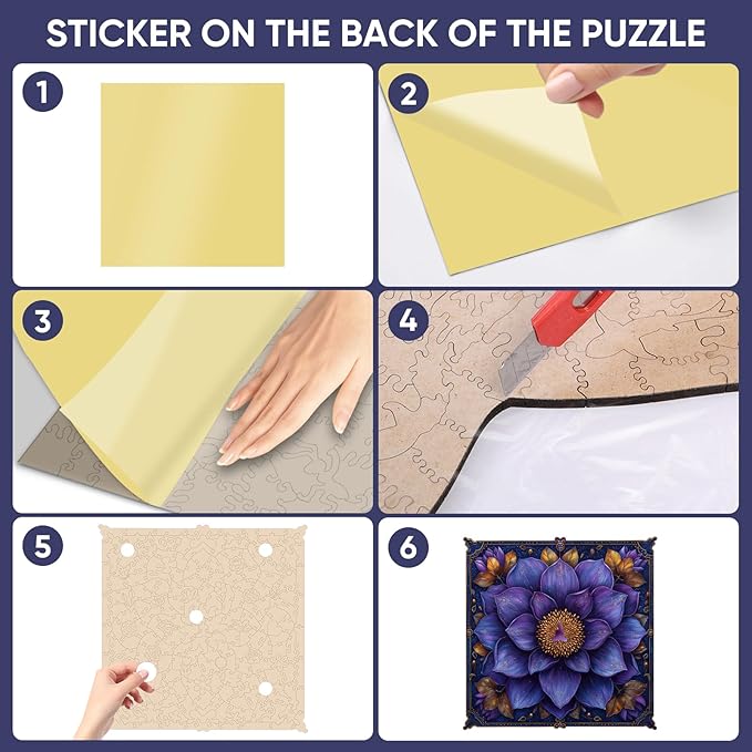 Mys Aurora Puzzles for Adults Mandala Flower Wooden Puzzles, 500 Pieces Unique Shaped Lotus Yoga Gifts Jigsaw Puzzles, for Yoga Lover, Fun Challenge Family Game 16.4'' x 16.4''