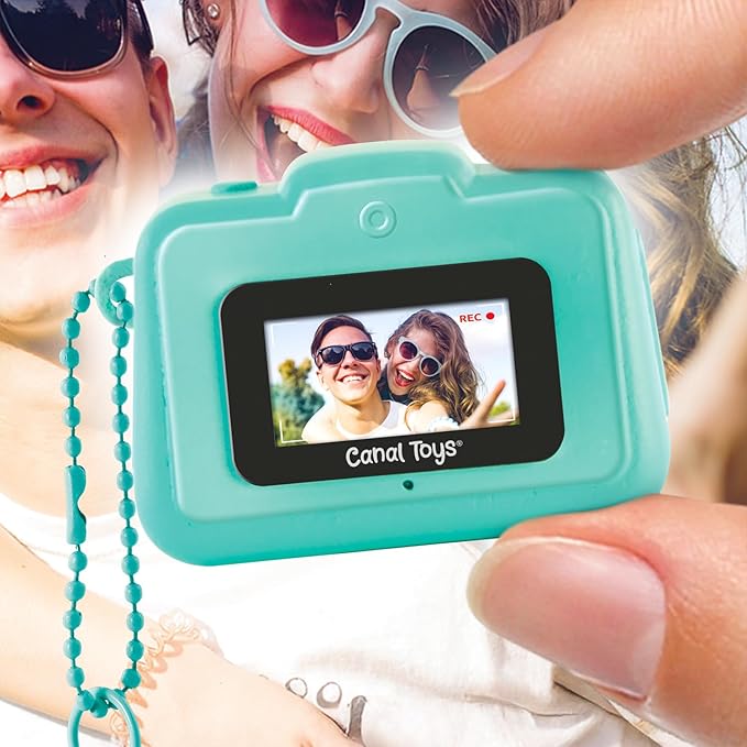 Style 4 Ever Mini Digital Camera Bag Charm Kit – Turquoise: Built in Frames and Filters, DIY Keychain Craft Set for Kids with Stickers & Accessories