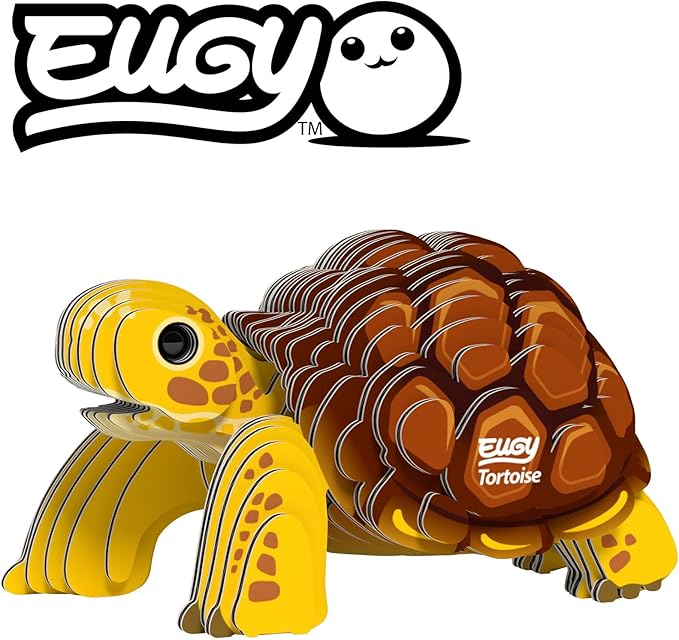 Eugy Tortoise 3D Puzzle - 34 Piece Eco-Friendly Educational Toy Puzzle for Boys, Girls & Kids Ages 6+