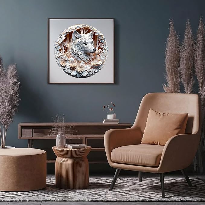 Wooden Jigsaw Puzzles, Wolf Wooden Puzzles for Adults with Unique Shape, Adult Jigsaw Puzzle, Birthday Gifts for Adults, 8.5"x8.5" - 100pcs