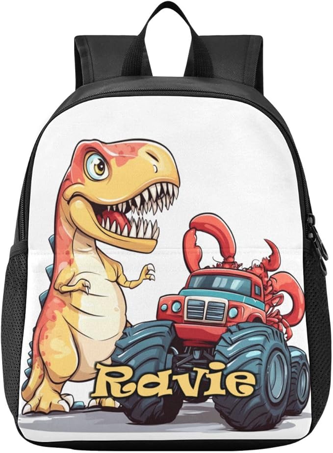 Truck Dinosaur Toddler Backpack for Boys Girls 3-6 Small Travel Backpacks for Kids Preschool Bookbag for Elementary Kindergarten for Travel