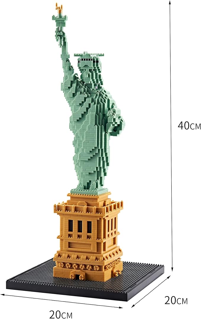 Statue of Liberty Micro Blocks Building Sets Mini Bricks Building for Adults, New York Famous Landmark Architectural Model Toys for Kids Age of 14+ 2810 PCS