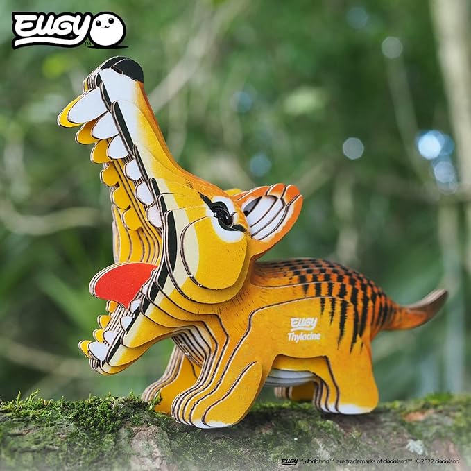 Eugy Tasmanian Tiger 3D Puzzle, 22 Piece Eco-Friendly Educational Toy Puzzles for Boys, Girls & Kids Ages 6+