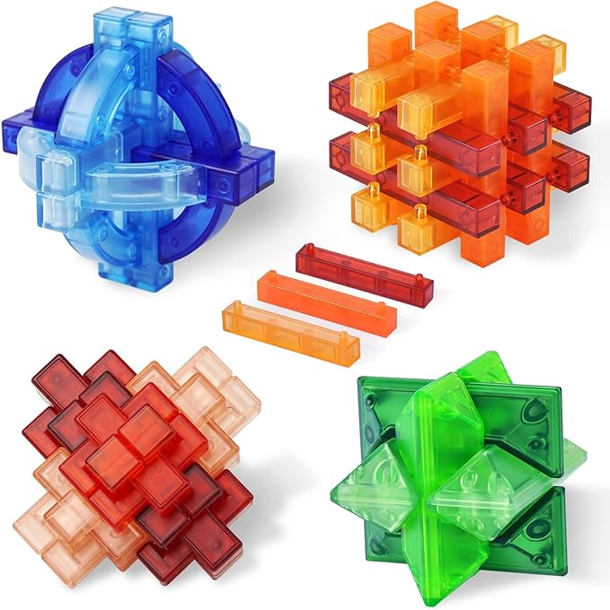 Brain Teasers Puzzle for Kids and Adults, 3D Unlock Interlock Puzzles Box, Mind Test Challenge Game, Thinking Games for Family Game Night