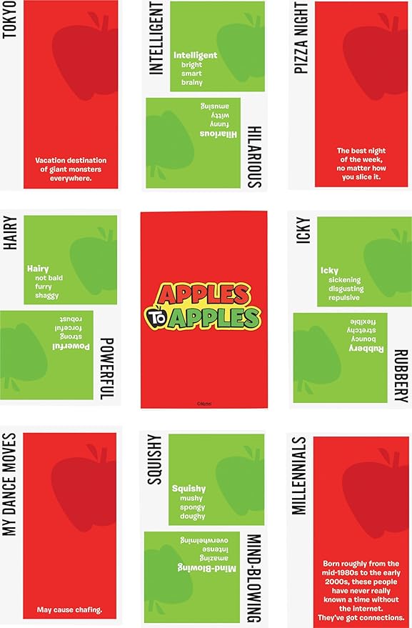Mattel Games Apples to Apples Game of Comparisons for Parties & Family Reunions with 500+ Cards for 4 to 8 Players