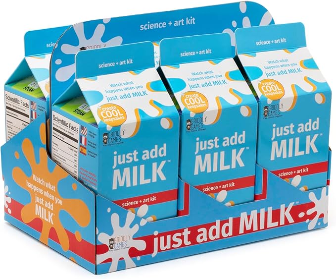 STEM Toys by Griddly Kids – Art & Science Kits for Kids Ages 8-12, STEM Kits for Learning & Education Toys, Chemistry Set for Hands-on Learning, Experiment Kit Gifts for Boys & Girls (Just Add Milk)