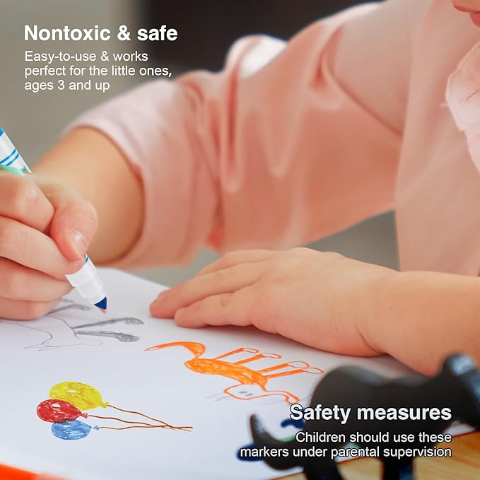 224-Count Washable Markers Bulk Pack for Kids - 16 Vibrant Colors, Broad Line Conical Tip, Perfect for Classroom, School, Teachers & Students - Non-Toxic Art Supplies for Drawing & Crafts