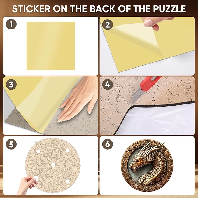 Wood Puzzles Adult, 200 Pieces Dragon Wooden Puzzles,Extra Thick 5MM,Unique Shaped Jigsaw Puzzles for Adults and Kids,Best Birthday Gift and Family Game,11.2"*11.2"