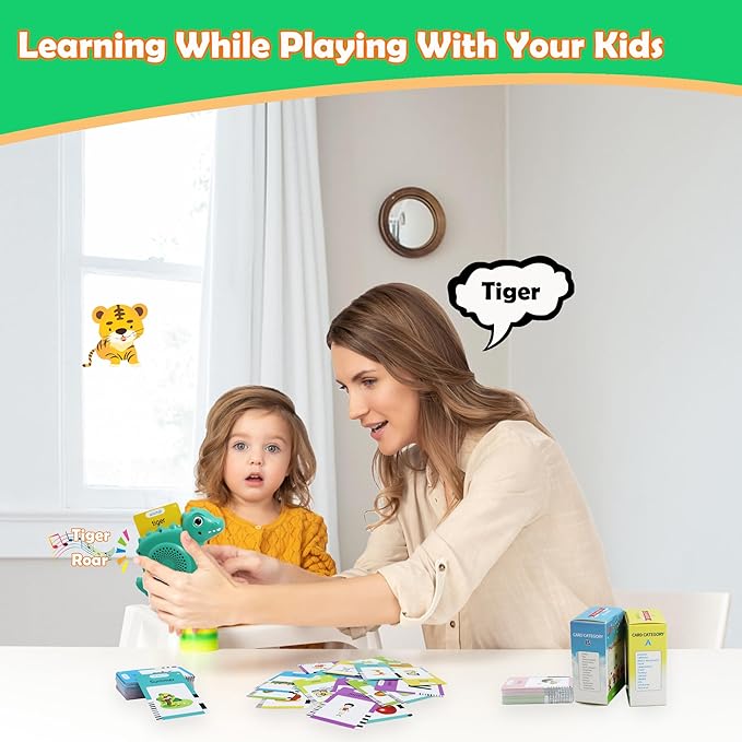 MAYAPHILOS English Talking Flash Cards with 510 Sight Words, Pocket Speech Therapy Toys, Interactive Autism Sensory Toy, Eductional Toys Learn English for Kids