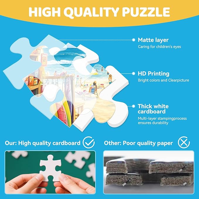 300 Piece Jigsaw Puzzle for Adults – Seaside Surf Shop Scene – Fun and Challenging Puzzle Game, Unique Beach Artwork, Gift for Adults, Home Decor, Family Entertainment (20.5" x 15")