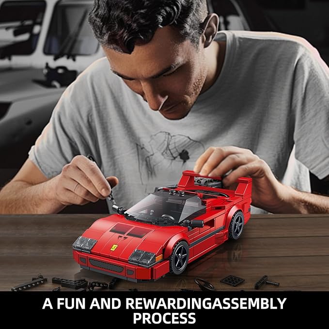 VGD Car Building Kit with Display Case, Cool Collectible Model Super Race Car Building Blocks Set, 1:24 Scale Collectible Model Cars Set for Kids Boys Girls Adults Sports car Lovers Kids - 322PCS