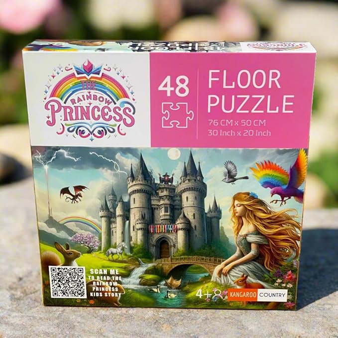 Puzzles for Kids, The Rainbow Princess 48 Piece Jigsaw Puzzle, Educational Toys, Princess Puzzle, for Kids Aged 4-8, Gifts for Boys & Girls