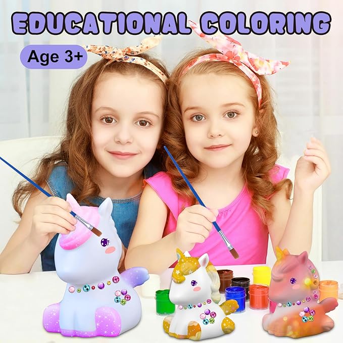 Paint Your Own Unicorn Lamp Kit, Art Supplies Arts and Crafts for Kids Ages 8-12,Girls 8-12,Night Light Kids Crafts Ages 4-8,Birthday Gifts.